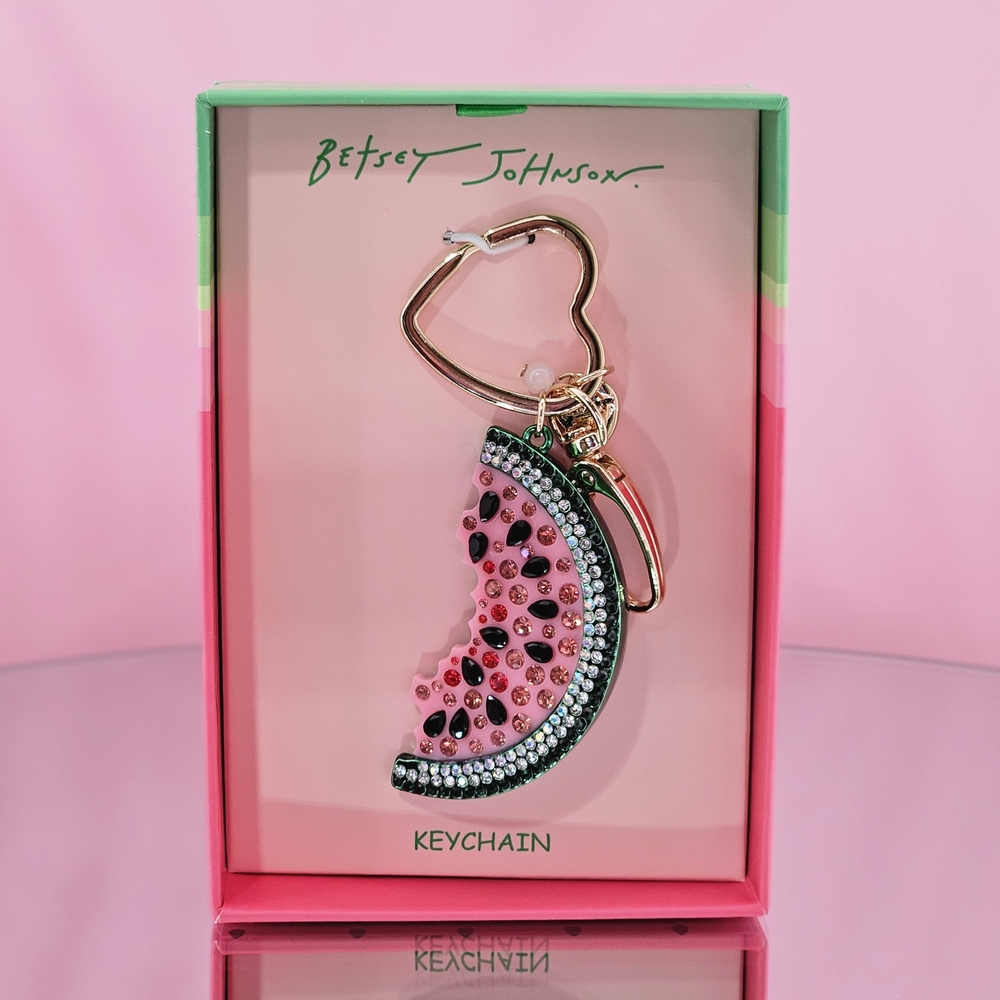 Betsey Johnson Watermelon Keychain Purse Bag Charm Summer Vacation Fruit Trendy